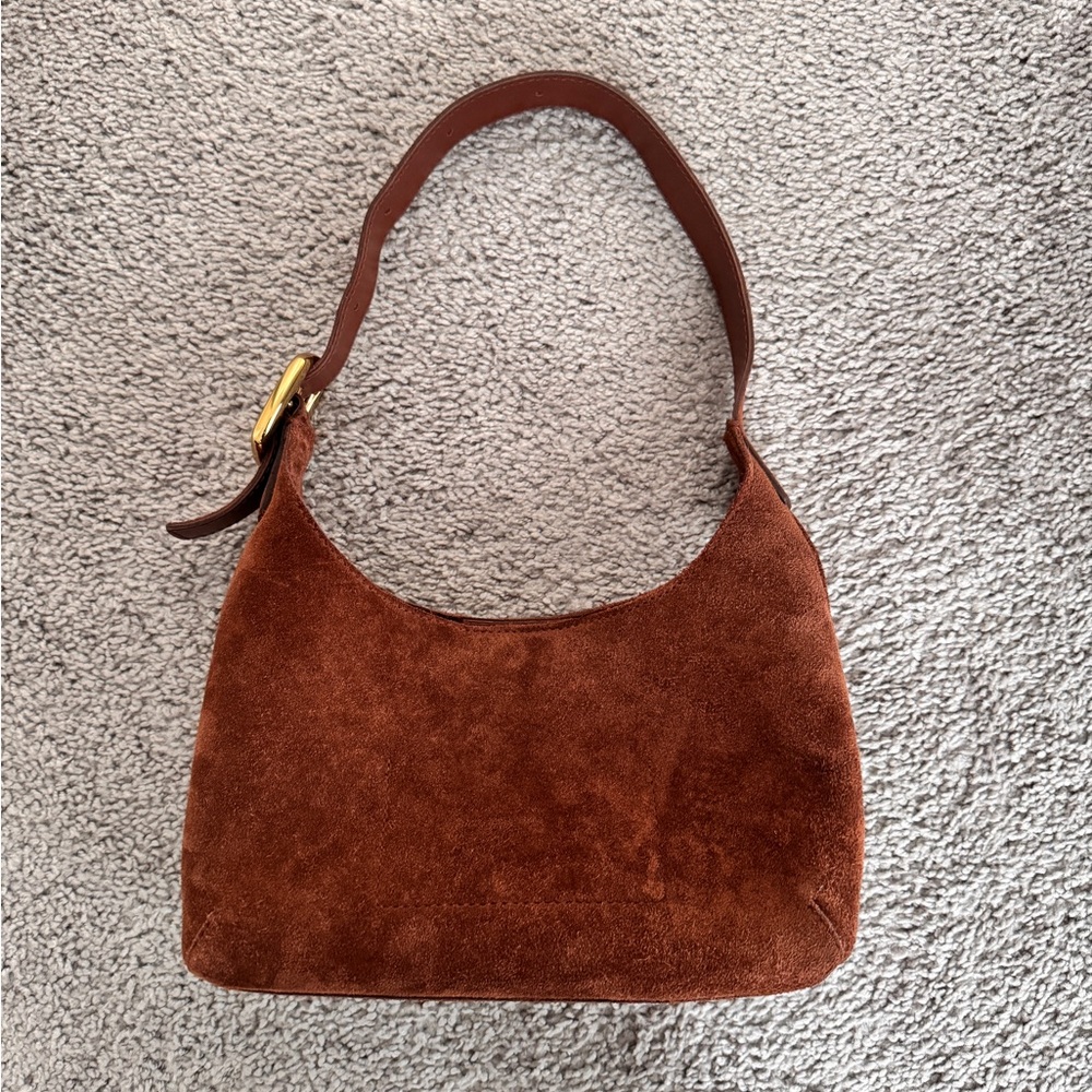Madewell Rich Brown Suede Hobo Bag